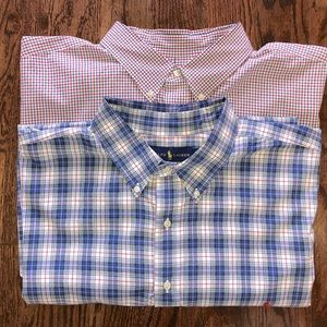 Pair (2) Ralph Lauren 100% cotton button down shirts. Size 3XB